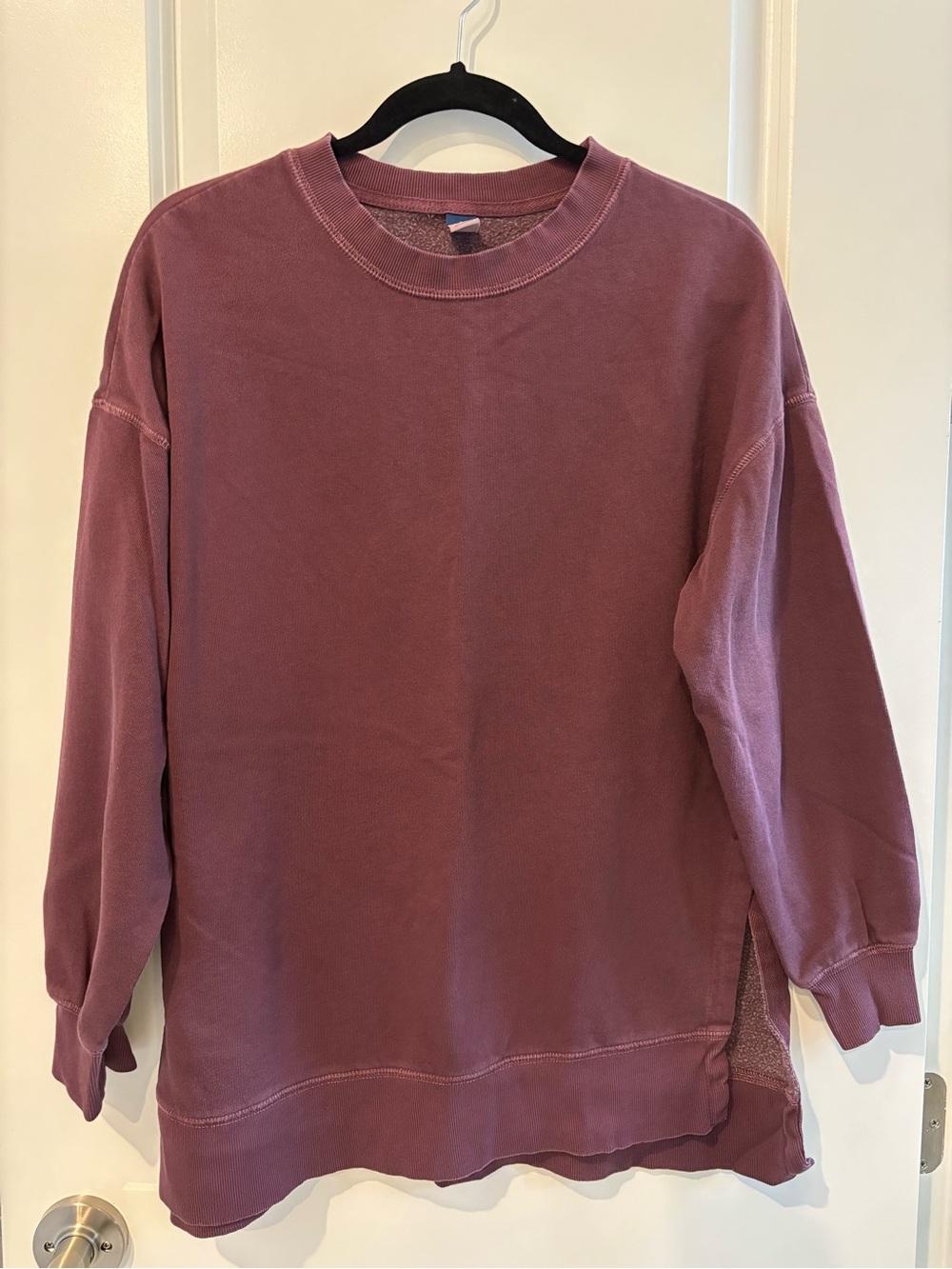 Old Navy Oversized Boyfriend Garment-Dyed Tunic Sweatshirt - Raisin Arizona